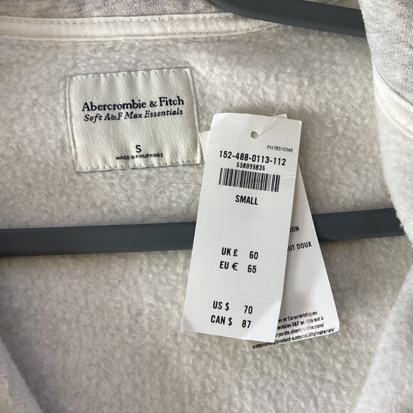 NWT Abercrombie & Fitch Gray  Quarter Zip Pullover Sweatshirt Womens Size S - Picture 4 of 12